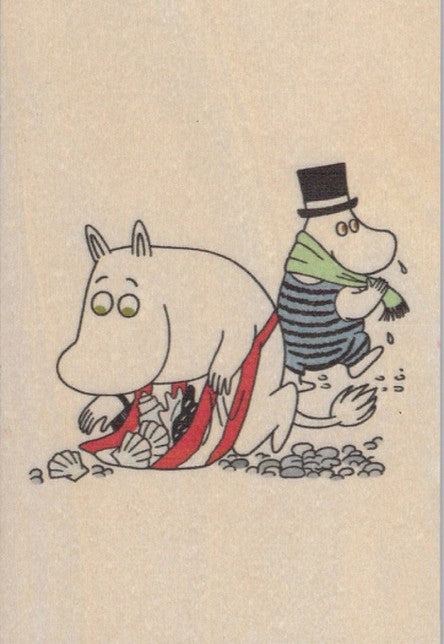 Come to Finland houten kaart Moomins on the beach