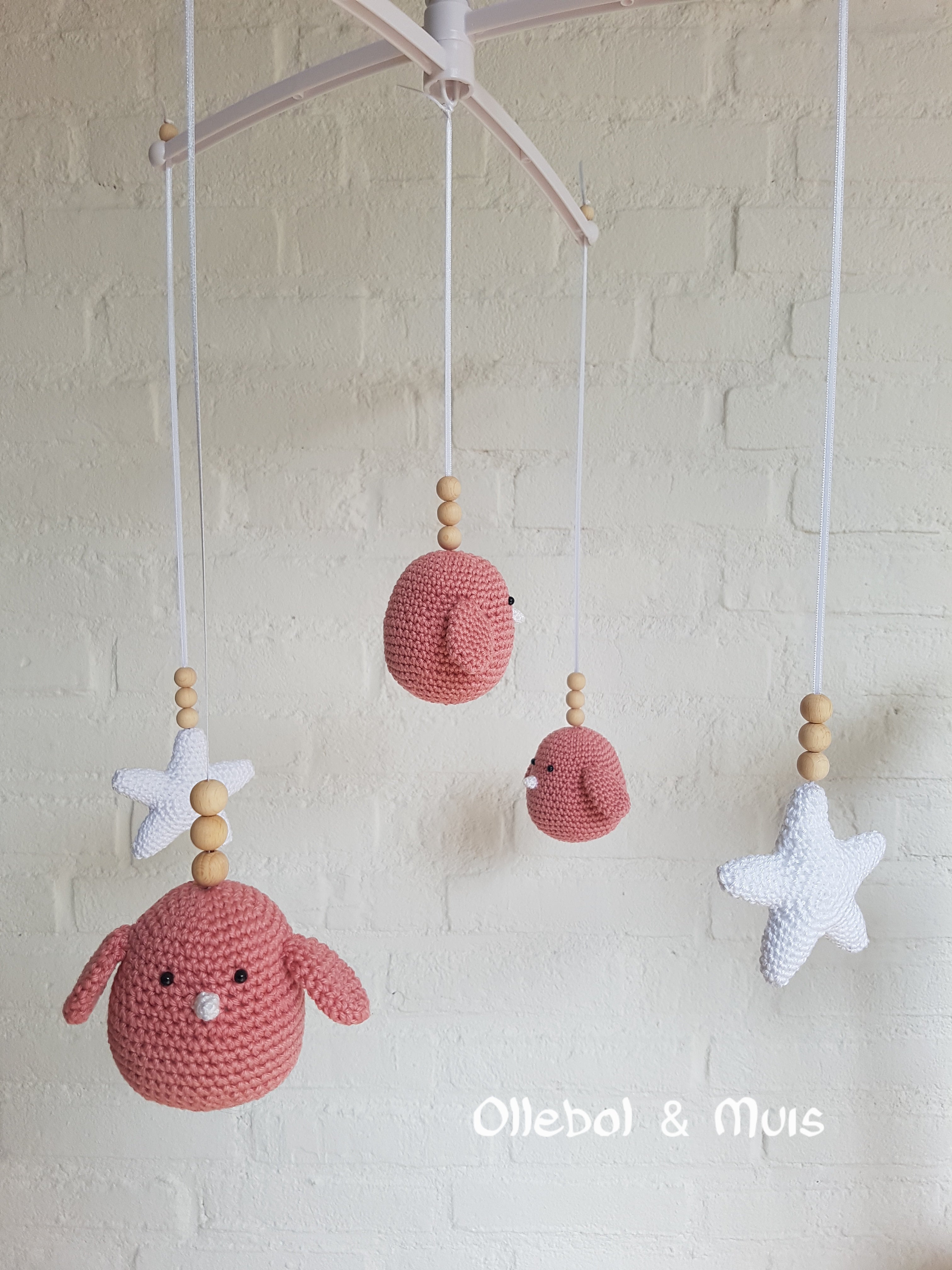 Muziek mobiel vogeltjes met sterren