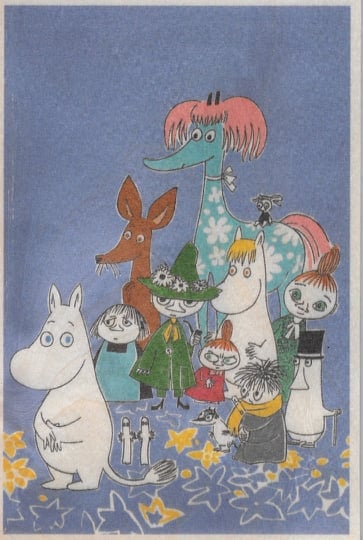 Come to Finland houten kaart Moomin friends