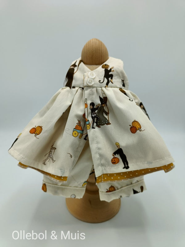 Halloween poppenjurk en broekje pop 33-38 cm