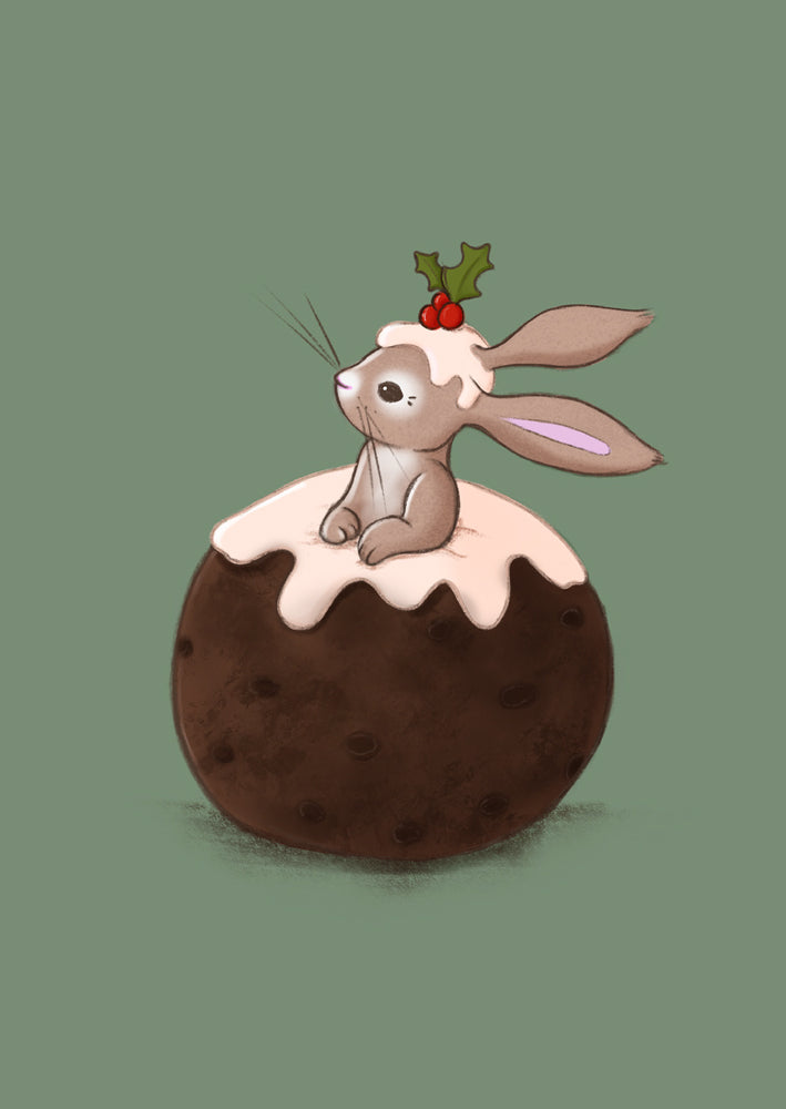 Belle & Boo ansichtkaart Christmas Pudding