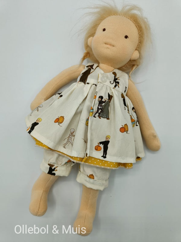 Halloween poppenjurk en broekje pop 33-38 cm
