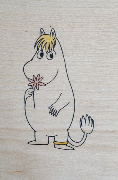 Come to Finland wooden card Snorkmaiden