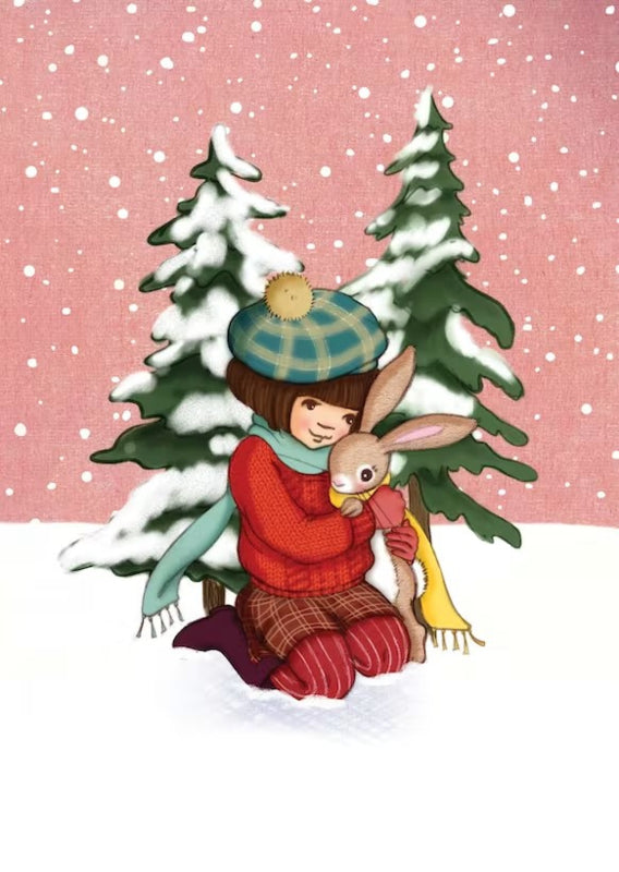 Postkarte Belle & Boo Snow Bunny