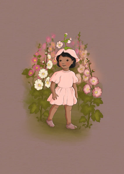 Belle & Boo ansichtkaart Hollyhock