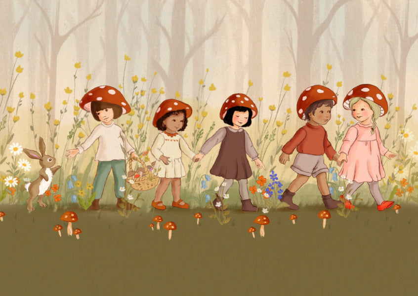 Belle & Boo ansichtkaart Mushroom Parade