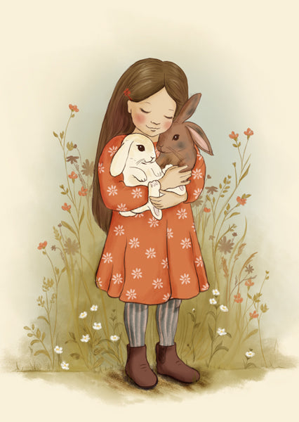 Belle & Boo ansichtkaart The Bunny Garden