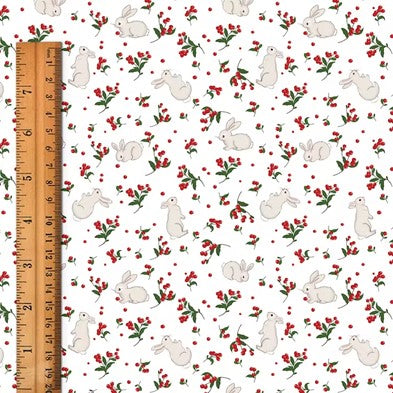 Christmas Stocking Belle & Boo Bunnies Berry fabric