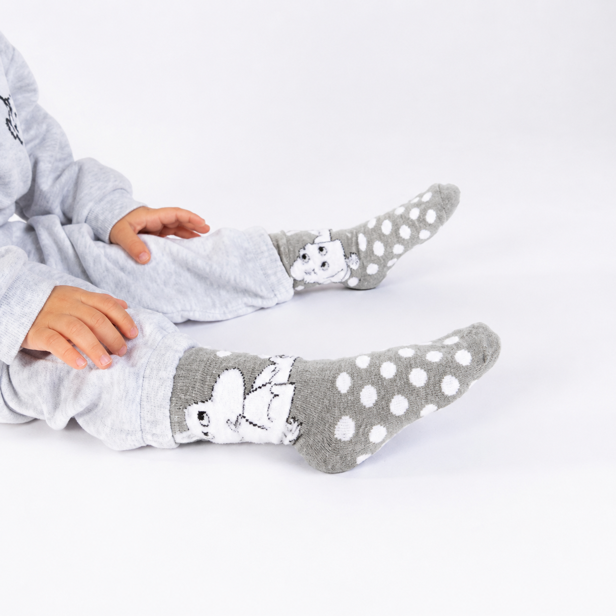 Moomin Baby Socks fluffy licht grijs 22-24
