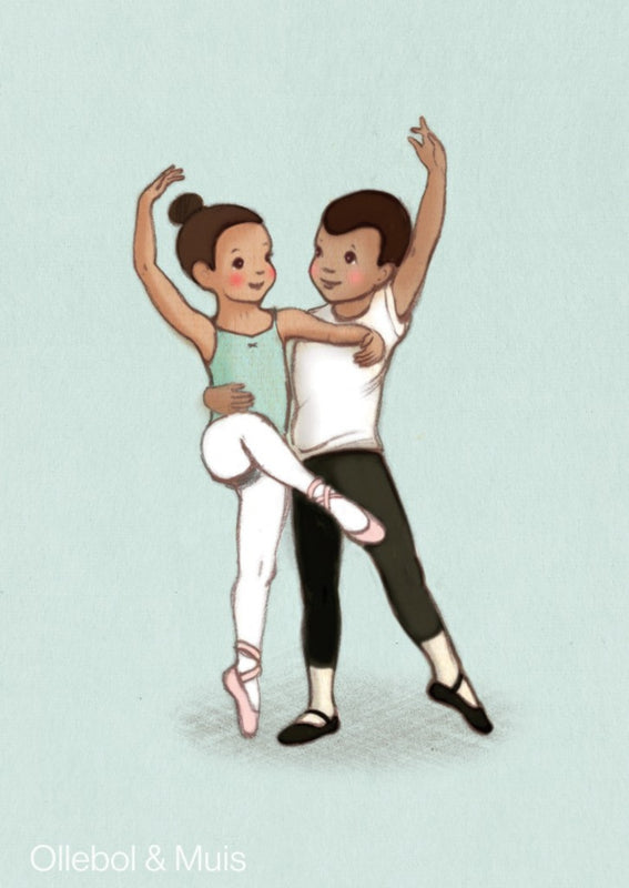 Belle & Boo Postcard Ballet couple