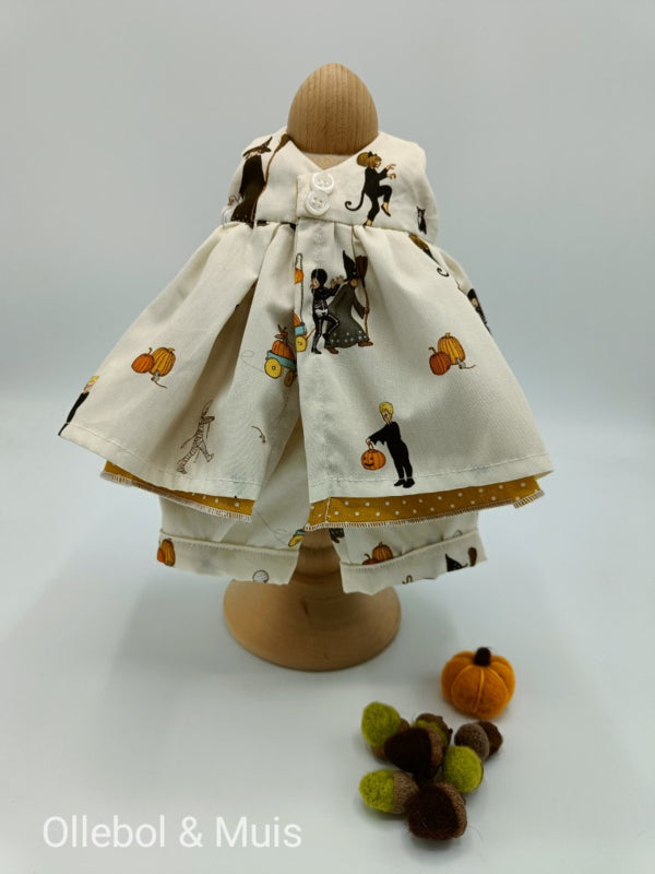 Halloween poppenjurk en broekje pop 33-38 cm