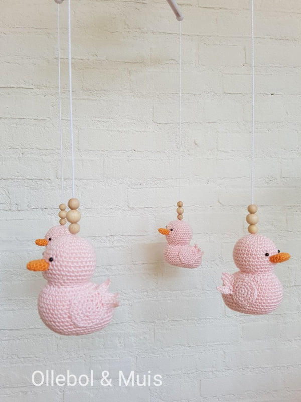 Muziekmobiel Ollebol & Muis met roze eendjes