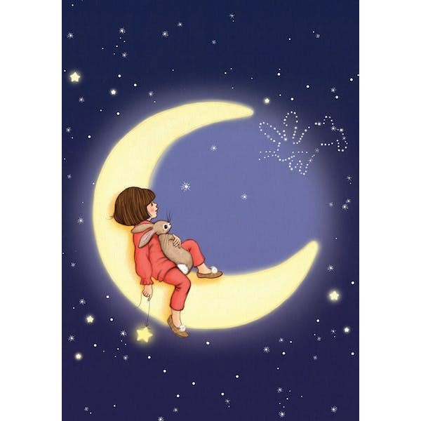 Belle & Boo Postcard Belle Moon Cuddle