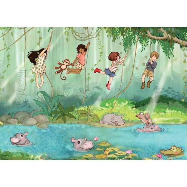 Belle & Boo postcard Hippo Lake