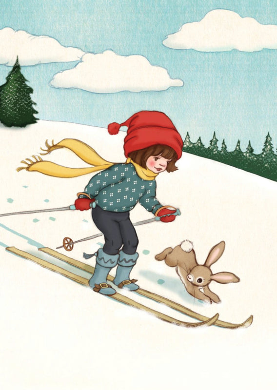Belle &amp; Boo ansichtkaart Ski with me
