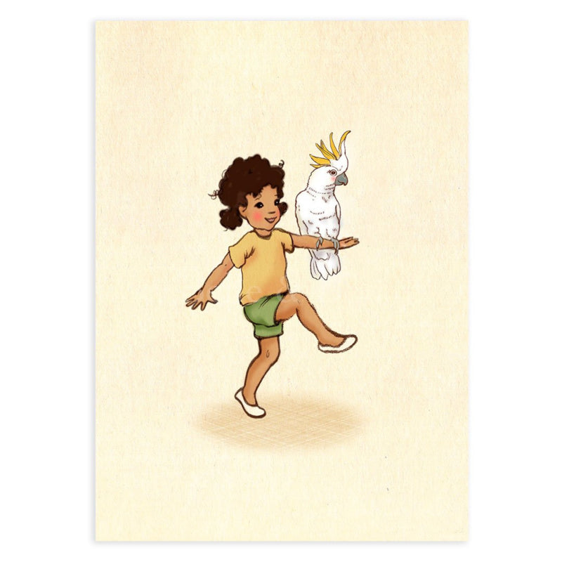 Belle &amp; Boo postcard Cockatiel Girl