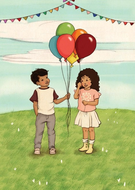 Belle &amp; Boo ansichtkaart Fairground Balloons