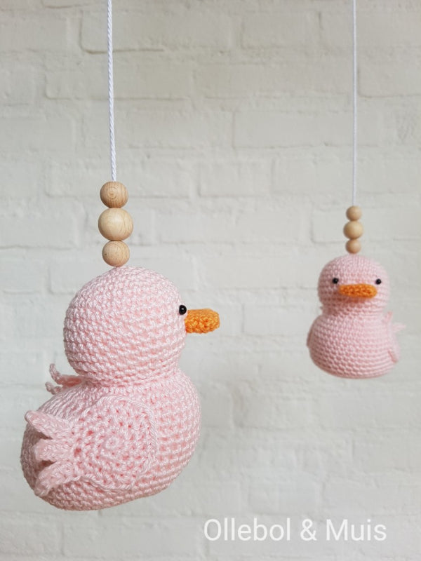 Muziekmobiel Ollebol &amp; Muis met roze eendjes
