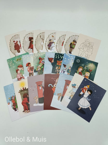 Belle &amp; Boo ansichtkaarten set Winter / Kerstthema 20+1 gratis