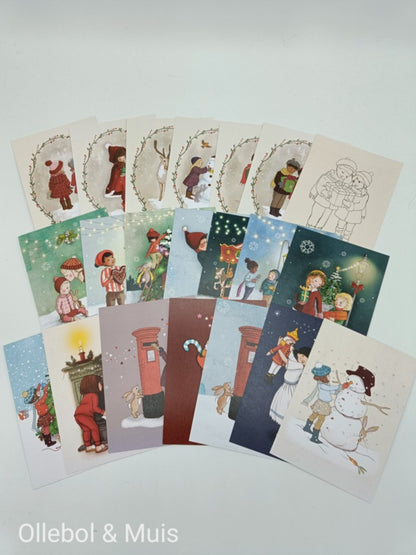 Belle &amp; Boo ansichtkaarten set Winter / Kerstthema 20+1 gratis