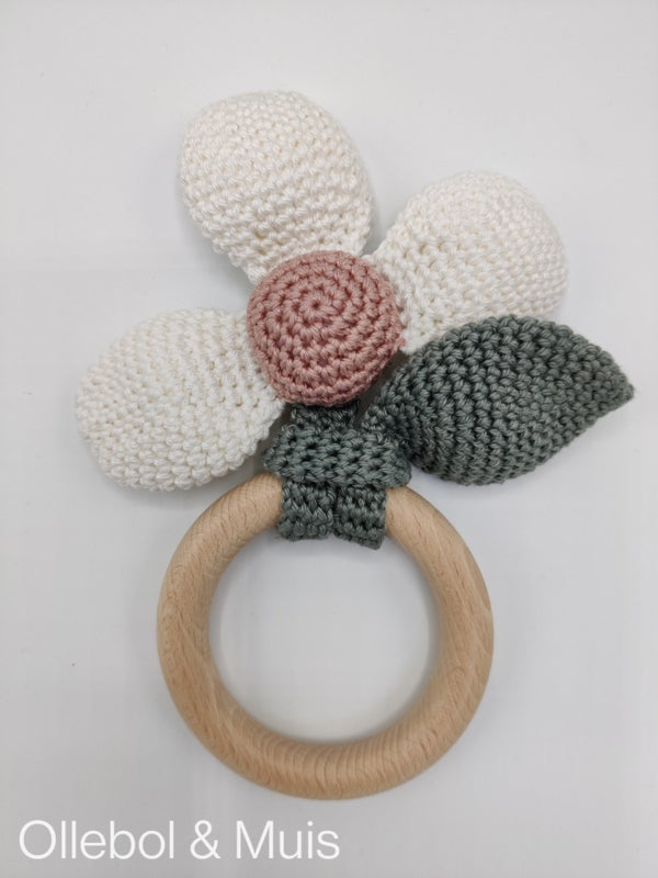 Rattle / teether flower daisy