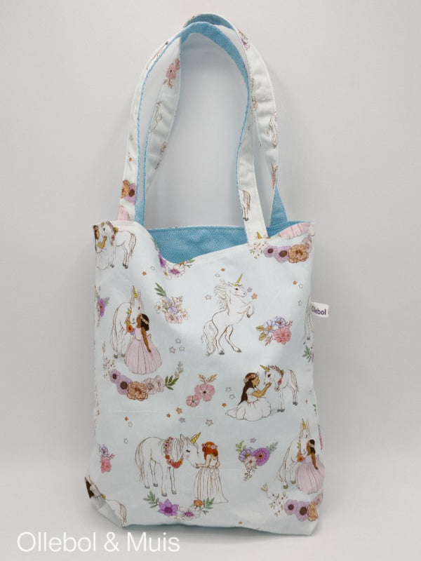 Tasje van Belle &amp; Boo stof Unicorn Blue