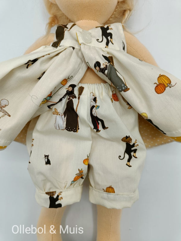 Halloween poppenjurk en broekje pop 33-38 cm