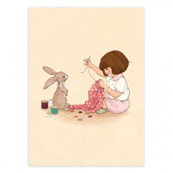 Belle &amp; Boo postcard Today We Sew