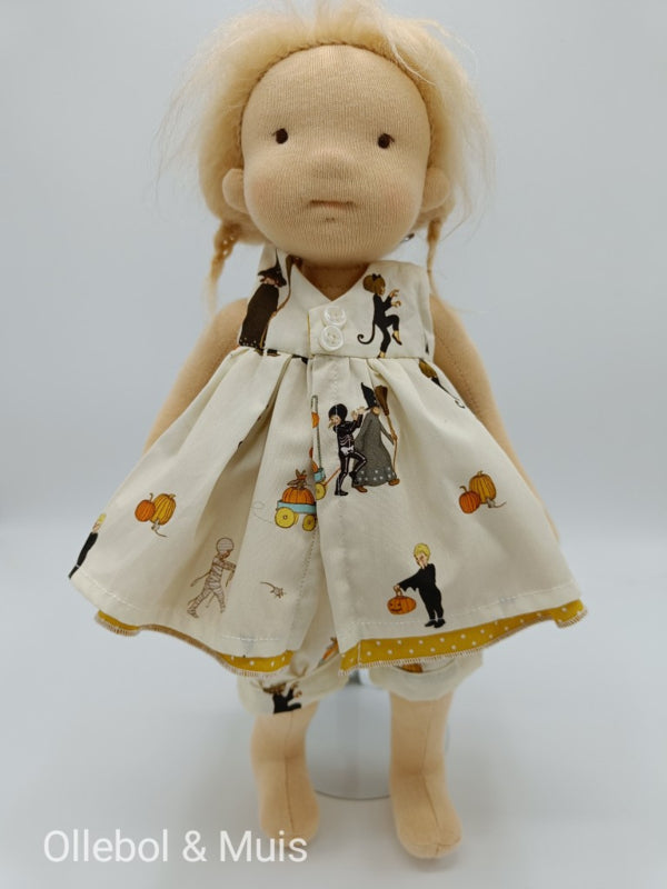 Halloween poppenjurk en broekje pop 33-38 cm