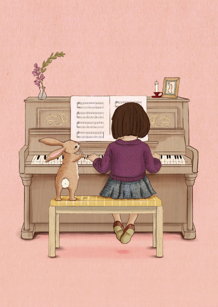 Belle &amp; Boo ansichtkaart Piano