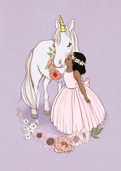 Belle &amp; Boo postcard Unicorn kiss