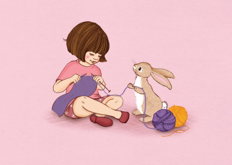 Belle &amp; Boo ansichtkaart Knit one, pearl one