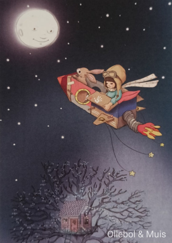 Belle &amp; Boo Postcard Night Flight