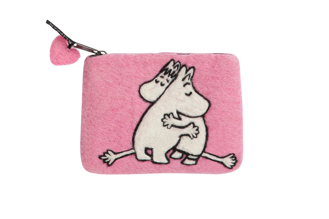 Moomin vilten portemonee / tasje Pink Love