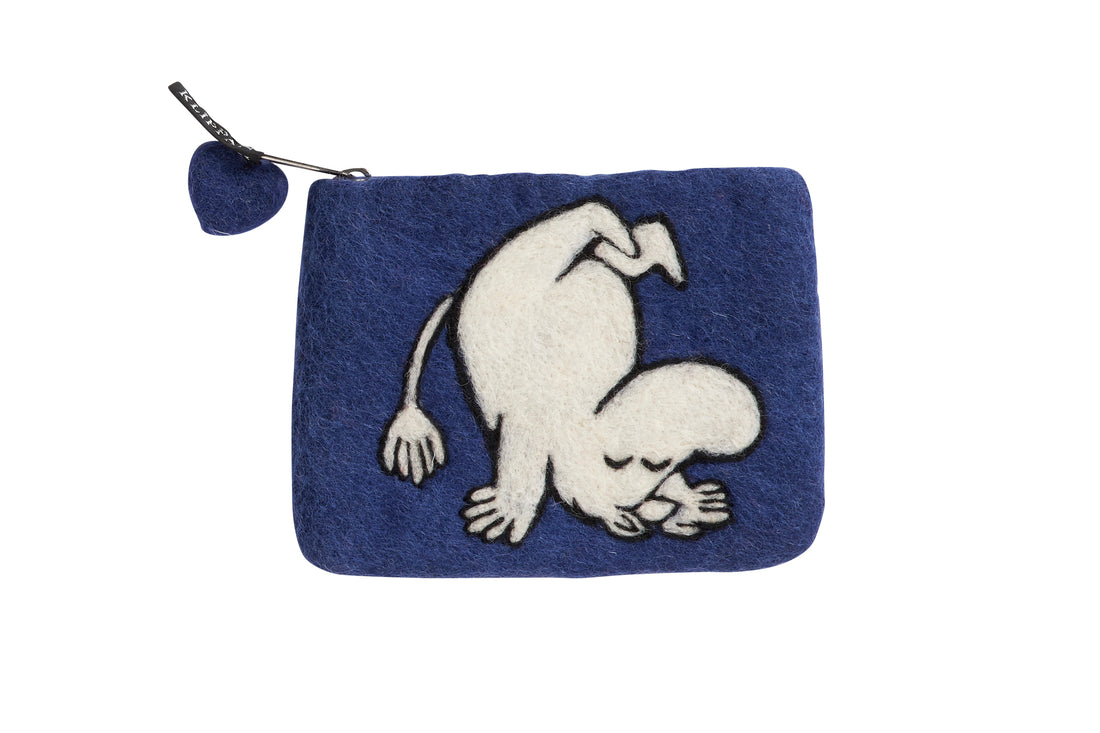 Moomin vilten portemonee / tasje Up &amp; Down blue