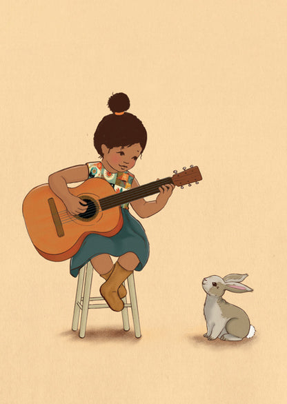 Belle &amp; Boo postcard Guitar