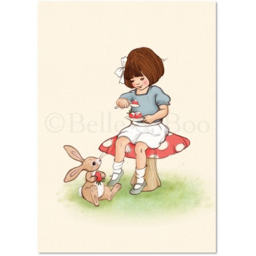Belle &amp; Boo ansichtkaart Strawberries &amp; Cream