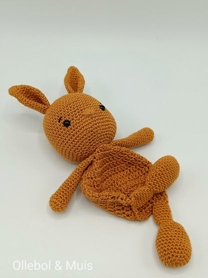 Ronnie the baby Bunny lovey gehaakte slaapknuffel
