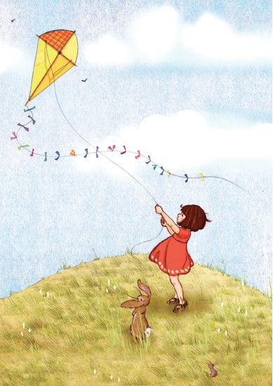 Belle &amp; Boo Postcard Fly a Kite