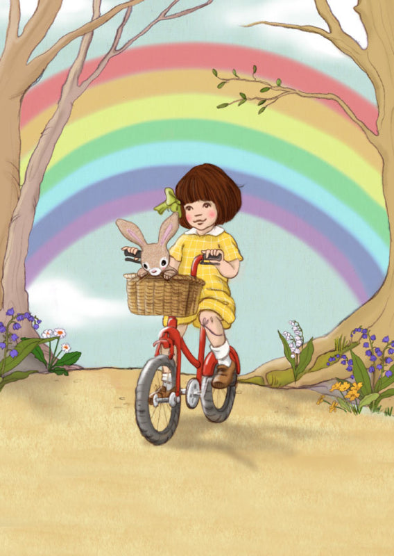 Belle &amp; Boo postcard Rainbow Ride