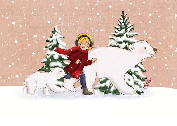 Ansichtkaart Belle &amp; Boo Snow Polar Bear