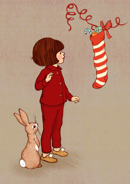 Belle &amp; Boo ansichtkaart Stocking