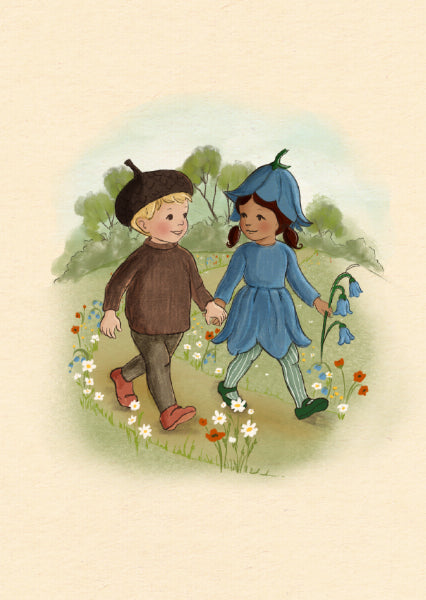 Belle &amp; Boo ansichtkaart Acorn and Bluebell