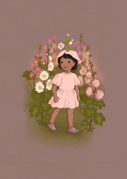 Belle &amp; Boo ansichtkaart Hollyhock