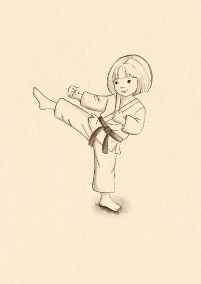 Belle &amp; Boo postcard Karate