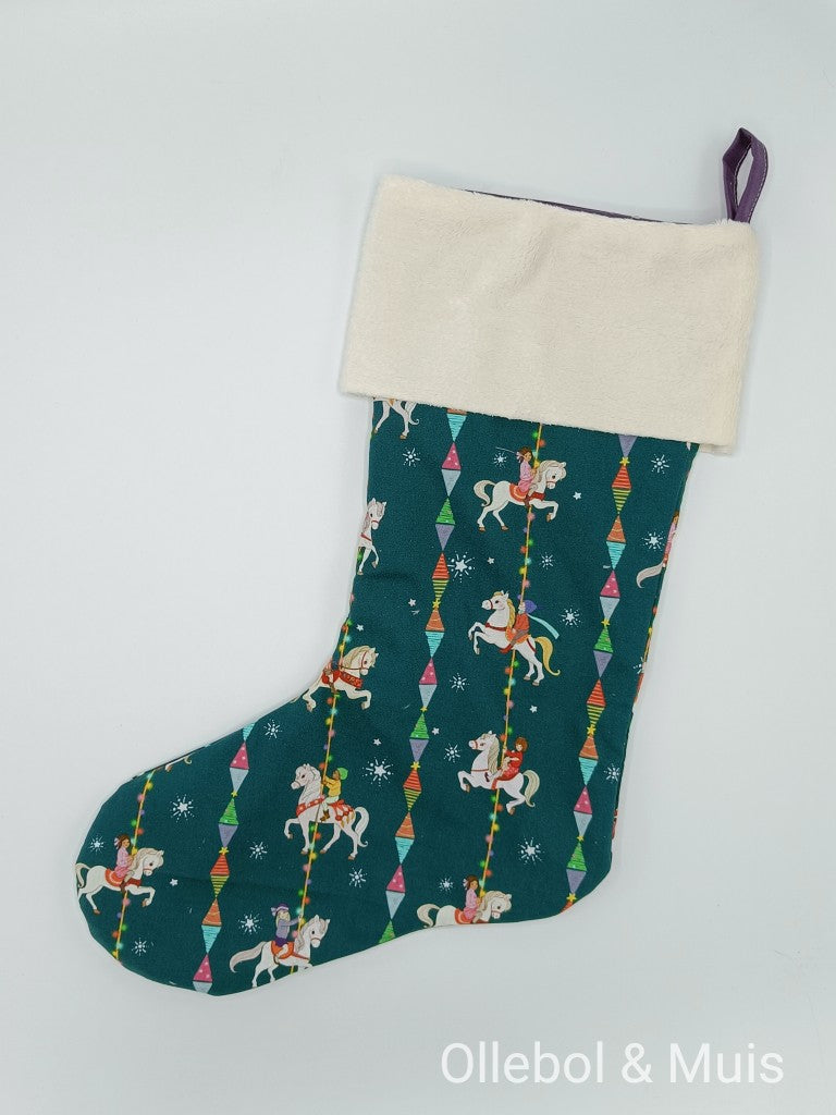 Christmas Stocking Belle &amp; Boo Christmas Stripe Carousel