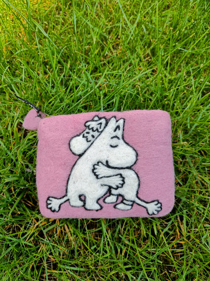 Moomin vilten portemonee / tasje Pink Love
