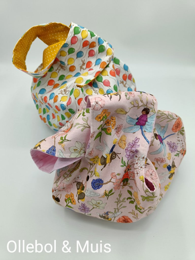 Knot Bag Belle &amp; Boo stof Secret Bug Garden pink