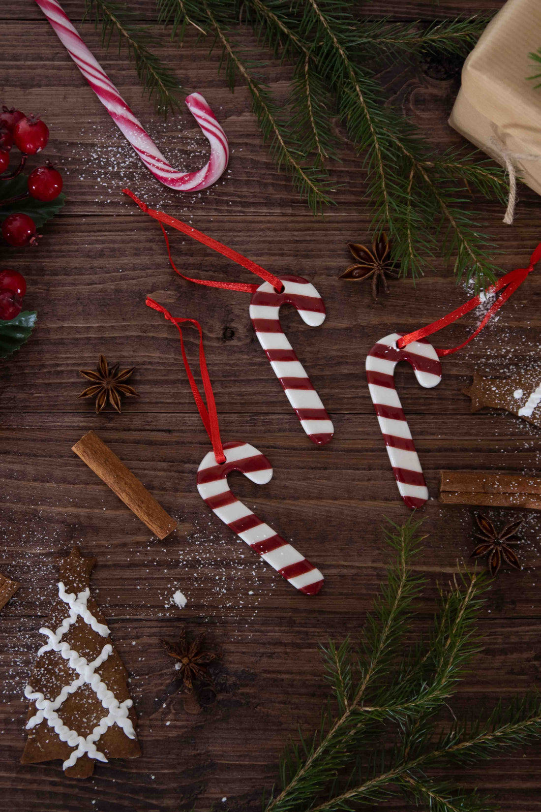 Keramische Kerst candy canes