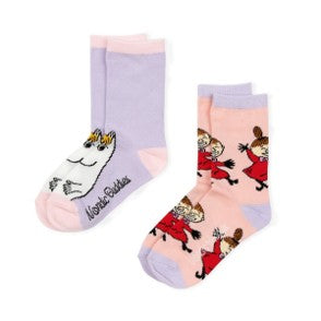 Moomin Littly My en Snorkmaiden Kids Socks licht roze / paars 37-39